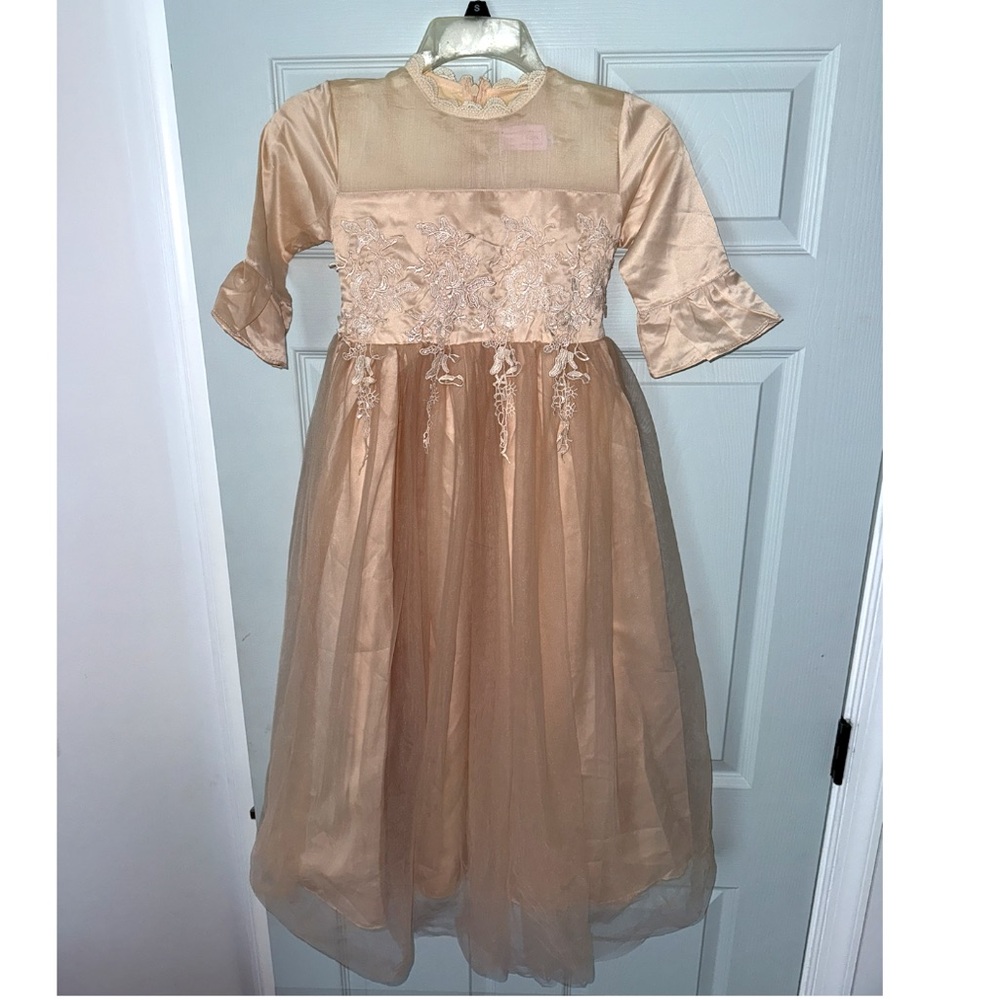 Charming Cream Kids Formal Dress